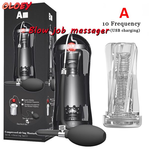 Blow Job Massager Мужская Мастурбация Пенис Насос Вибратор Человек Всасывающие Вакуумные Гланы Стимулятор Пара Оргазм 18