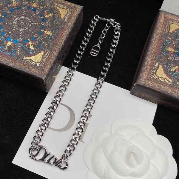 

fine 2022 new silver letter neck chain necklace red letter high version bracelet, Golden;silver