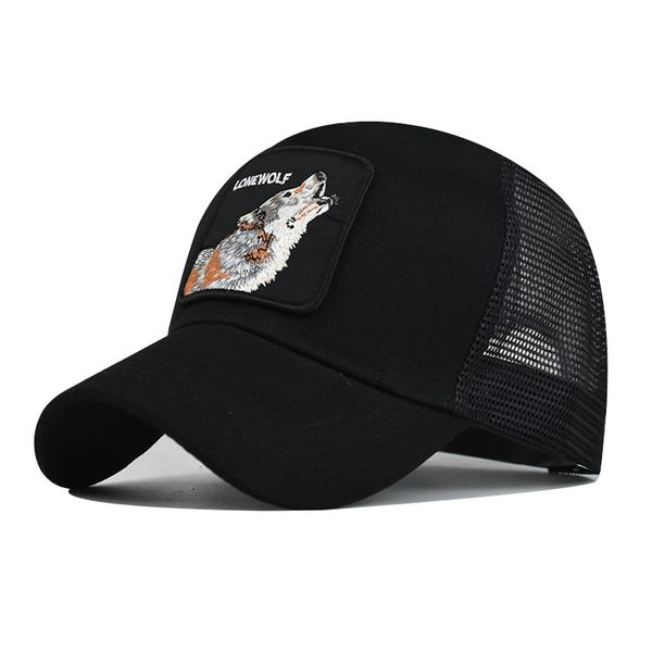 

fashion baseball cap with wolf patch outdoor breathable mesh visor caps men snapback hip hop baseball hat for women visor hats, Blue;gray