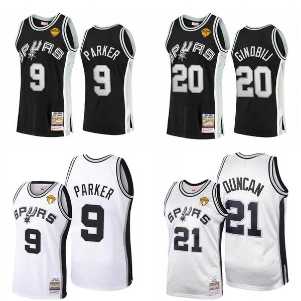 

stitched tim duncan #21 tony parker #9 manu ginobili #20 basketball jersey s-6xl mitchell & ness 2013 finals mesh hardwoods classics retro v, Black;red