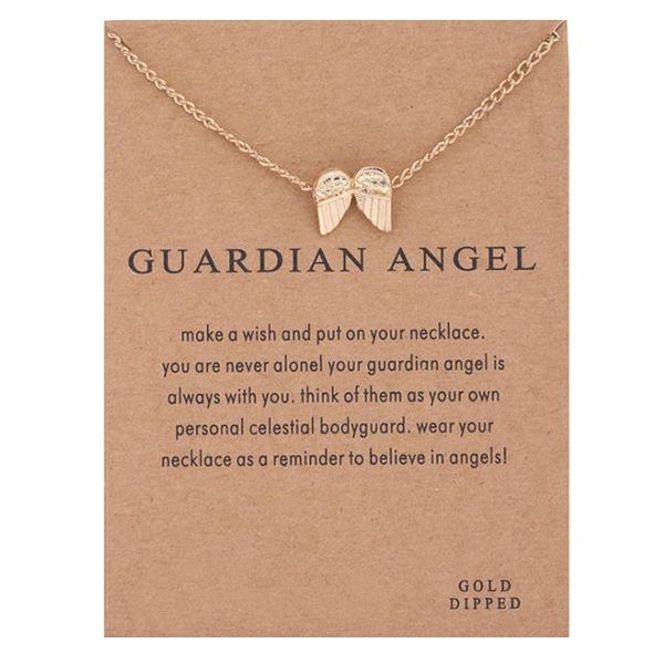 

angel wings collarbone chain, angel wings gentle necklace (silver, gold)