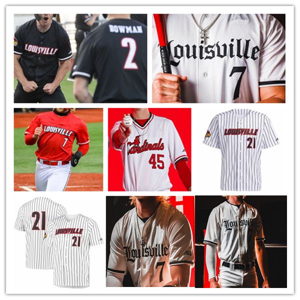 

NCAA College Louisville Baseball Jersey Custom Jack Payton Christian Knapczyk Logan Beard Kade Grundy Michael Prosecky Jared Poland Alex Galvan Humphrey Bianco, Man black