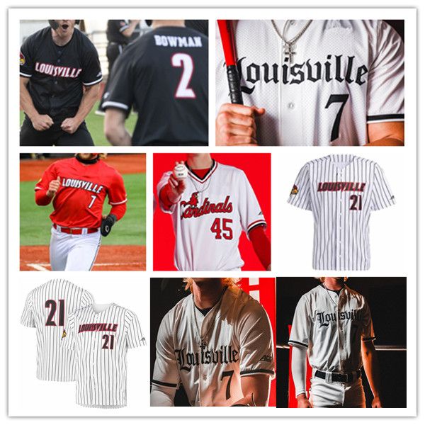 NCAA College Louisville Baseball Jersey Personnalisé Jack Payton Christian Knapczyk Logan Beard Kade Grundy Michael Prosecky Jared Pologne Alex Galvan Humphrey Bianco