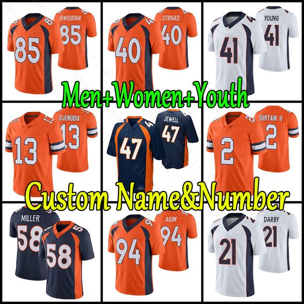 

3 russell wilson mens women youth peyton manning broncoes football jerseys justin simmons jerry jeudy patrick surtain bradley chubb elway su, Black;red