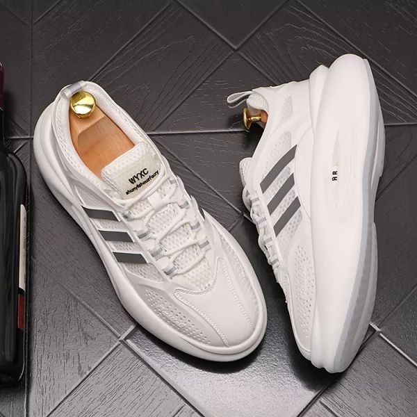 British Designers allacciato vestito Oxford Business Shoes Fashion White traspirante tela sneaker casual sneaker bassa top spessa moca