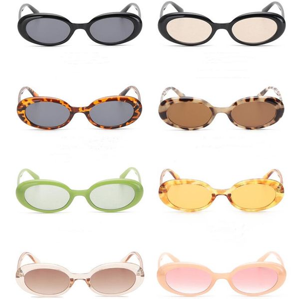 

sunglasses oval retro sun glasses designer fashion small frame candy color leopard anti uv glasses summer sunscreen shades eyeglasses b7954, Blue