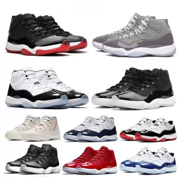 

2023 high shoes 11 11s basketball shoes man woman mens sneakers space jam cap and gown high concord platinum tint ba, Black