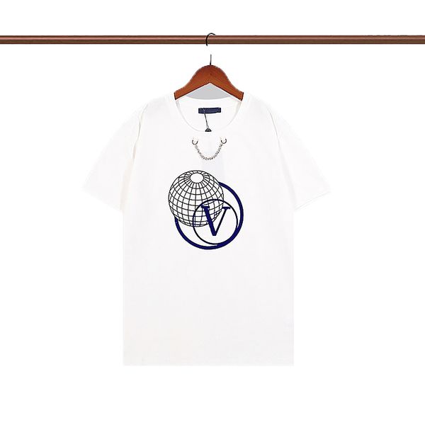 

tshirts 100% pure cotton 2022s news designer tide t-shirts letter laminated print shorts sleeve high street loose oversize casual for men a, White;black