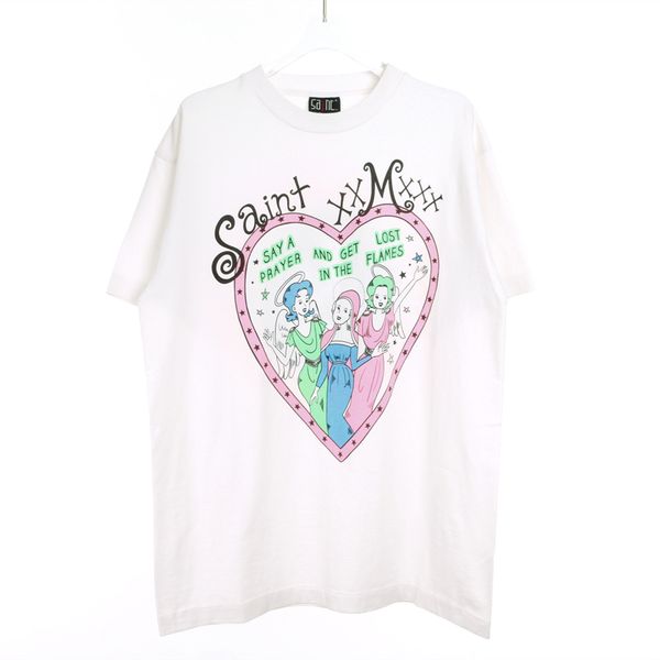 

real pics fashion tees shirts 22ss summer white color vintage t-shirt, White;black