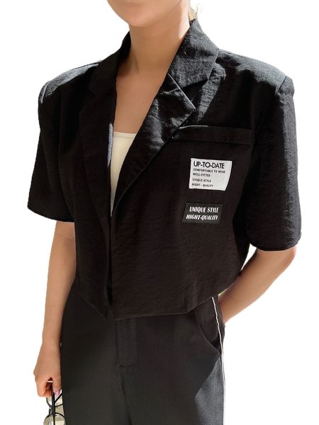 

dazy letter patch detail decor blazer s8pa#, White