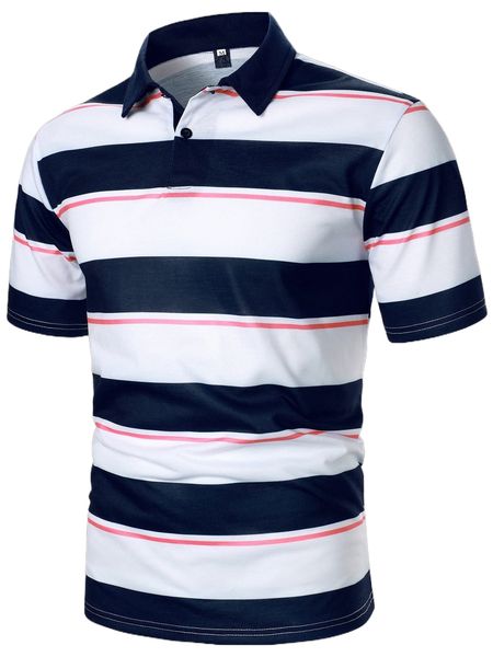 

men striped half button polo shirt x0qe#, White;black