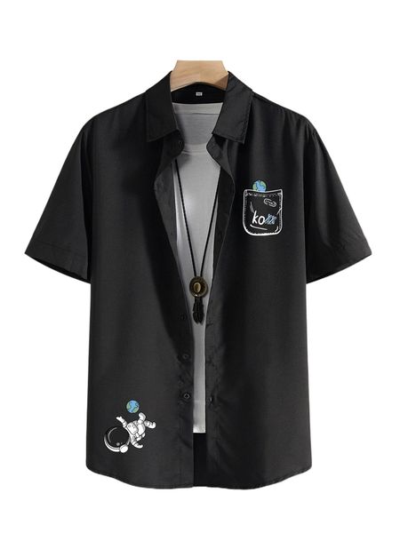 

men letter & figure graphic shirt without tee f8iu#, White;black