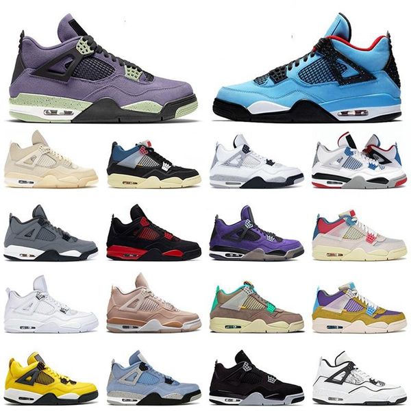 

4s og mens basketball shoes women men jumpman 4 canyon purple red thunder black canvas columbia ii sail university blue trainers sneakers