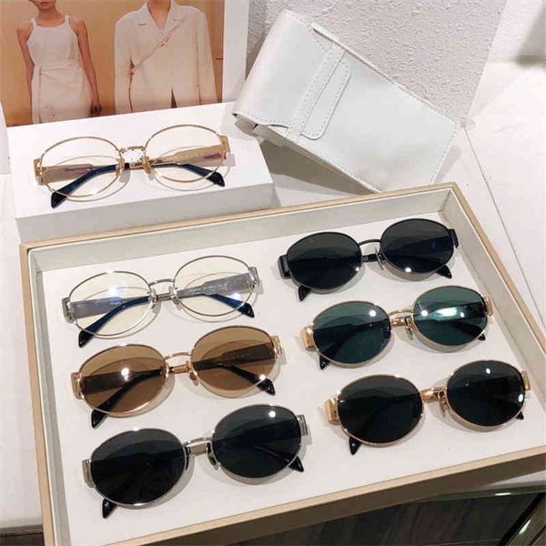 

sunglasses arc de triomphe women's lisa metal oval sunglasses cl40235 o8us, White;black
