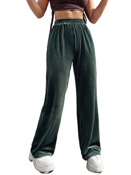 

high waist straight leg pants 69jp#, Black;white