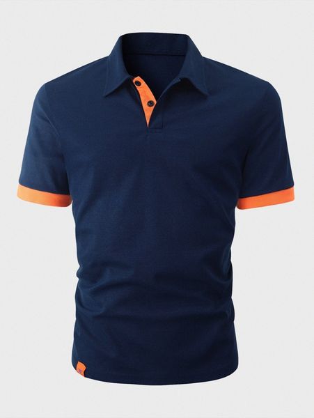 

men contrast trim polo shirt d2yw#, White;black