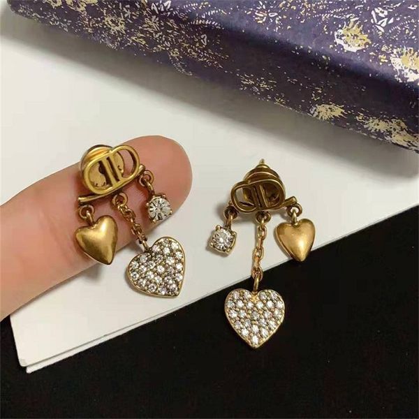 

84% off factory storenew love front and back ear personality earrings silver needle, Golden