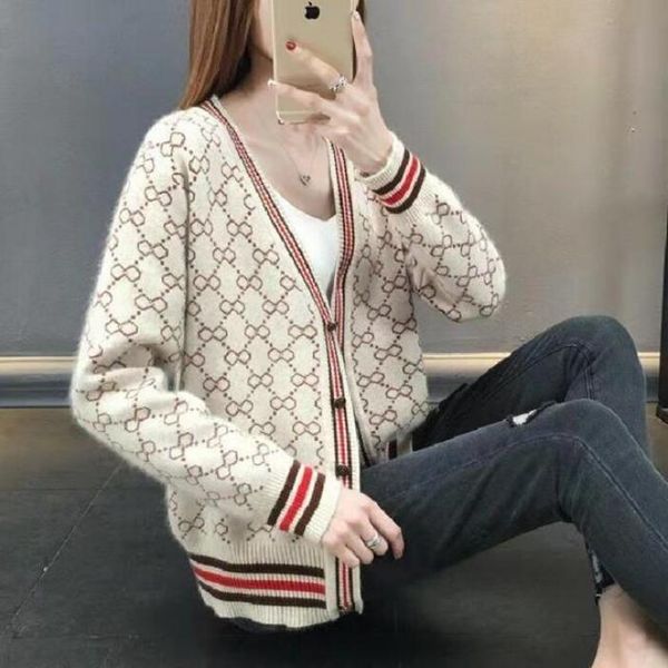 

2021 women designers clothes sweaters brand designer sweater female with the same autumn winter, White;black