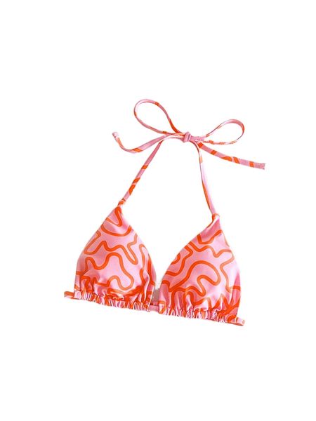 

random allover print tie backless halter triangle bikini u3kl#, White;black