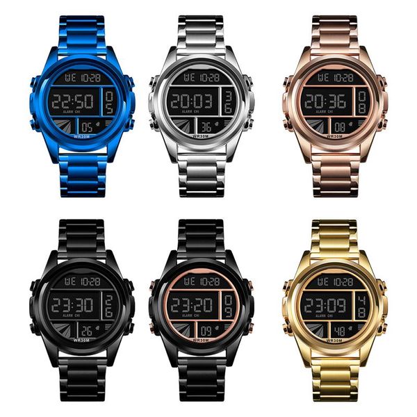 Нарученные модные мужские спортивные часы Retro Led Цифровые военные электронные запястья.