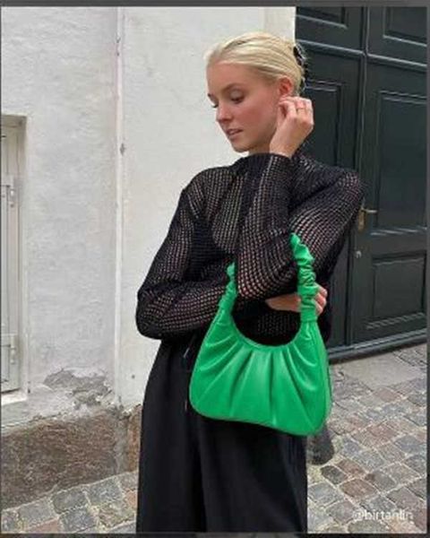 

gabbi 2022 women new bag designer handbags tote pleated tramp leather handbag