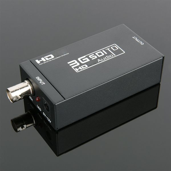 3G HD-compatível com o conversor SDI Adaptadores SDI Audio HD-SDI / 3G-SDI adaptador BNC 1080P DAC Conversores para monitor HDTV HW-2901