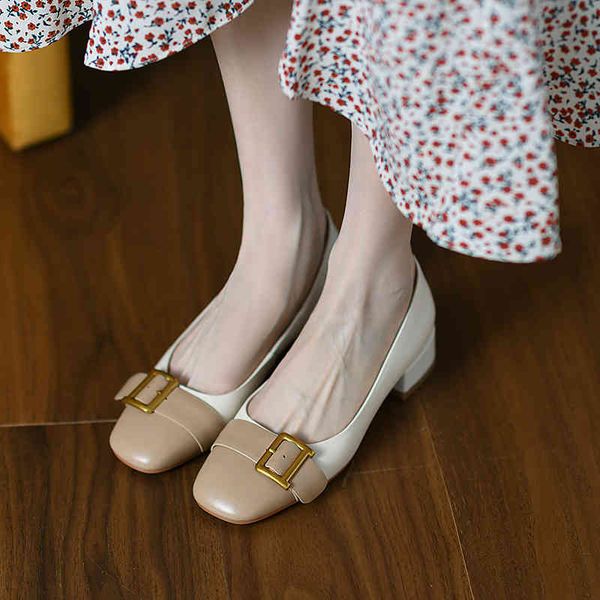 

sandals in spring , the fashion is to match color of light mouth single shoes, belt buckle, thick heel and simple korean round head psvb, Black