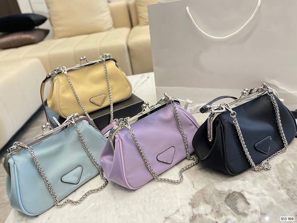 

designer shoulder bag women's nylon chain clip bag delivery box