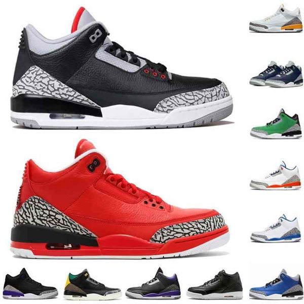 

boots 2022 basketball shoes with box 3s halftime show pe slim shady 3 laser orange cardinal red pine green midnight navy medium grey, Black