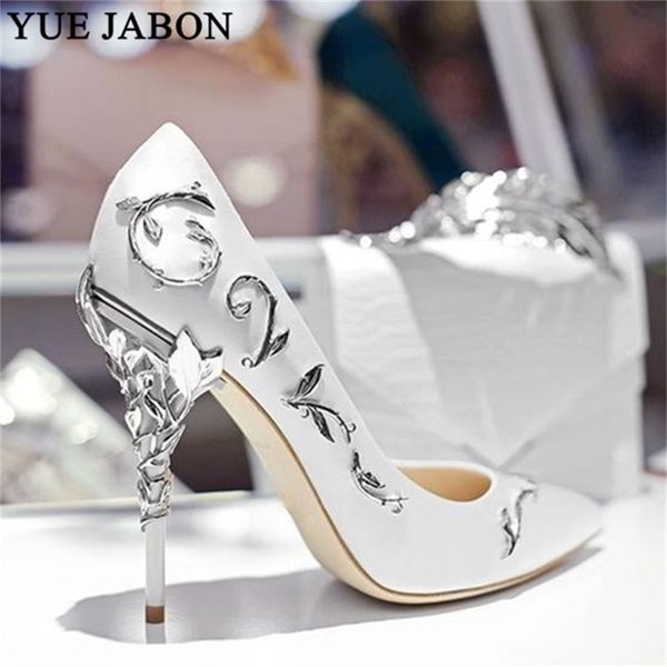 

luxury women shoes white pointe shoes flower heel wedding elegant silk brand design heel ladies high heels 220509, Black