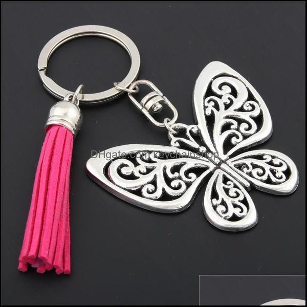 

key rings jewelry custom dragonfly charms with lotus keychains cross keyring butterfly pendant chain for women animal je dhi, Slivery;golden
