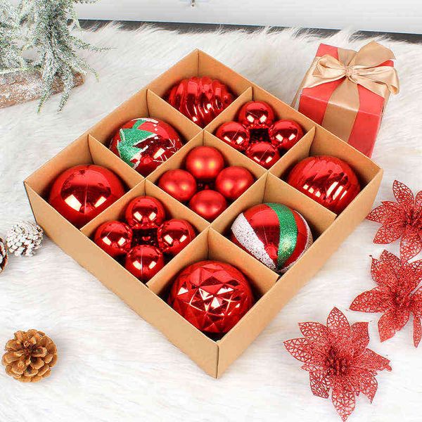 

factory outlet 2022 decorative ball set diy painted christmas ball tree hanging layout electroplated pendant