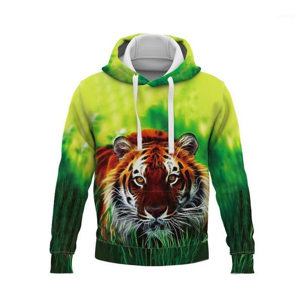 Felpe con cappuccio da uomo Felpe 2022 Personalità Oversize Tiger Anime 3D stampato PrimaveraestateHarajuku Autunno Inverno E Felpa con cappucciostreetwear