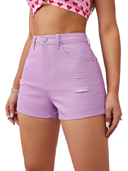 

high waisted ripped shorts n3fb#, White;black
