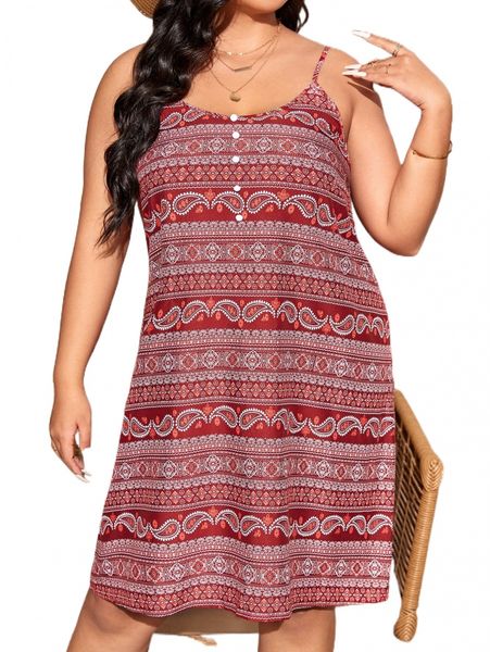 

plus paisley backless cami dress i6tu#, Black