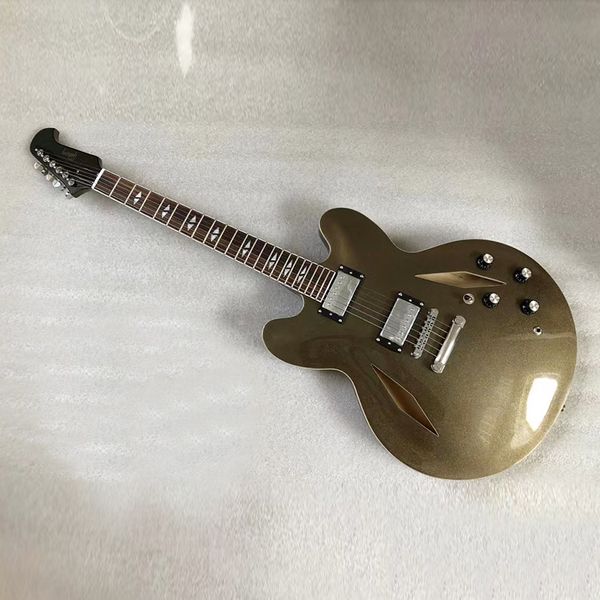 

classic jazz electric guitar, rosewood fingerboard, hollow jazz guitar, professional level