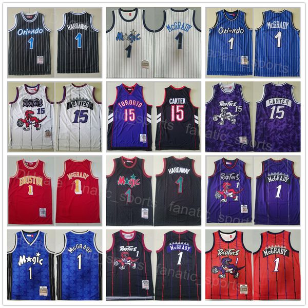 

mitchell and ness penny hardaway retro jersey 1 basketball vince carter 15 tracy mcgrady uniform vintage stripe black red white purple blue