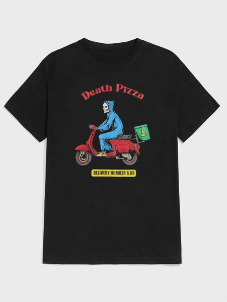

romwe x folkasem guys letter skull graphic tee r21t#, White;black