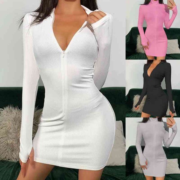 

casual dresses spring / summer sports style high neck zipper long sleeve buttock cuff embroidered dress women's one-step skirt w1qy, Black;gray