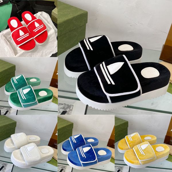 

designer g mens slide womens sandals slippers fashion collaboration luxury flat flip flops dress shoe embroidery platform rubber leather, Black