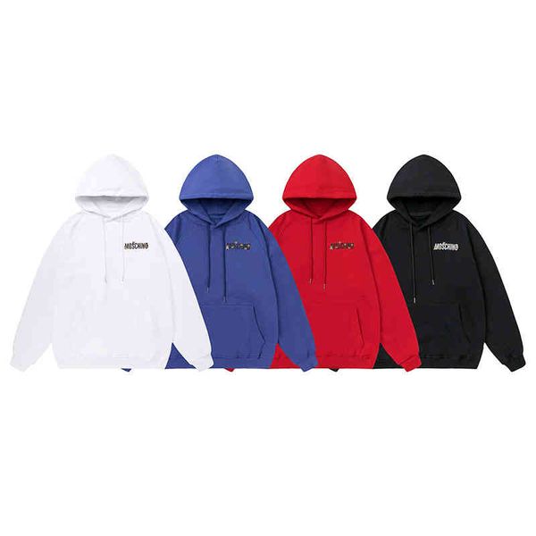 

men's hoodies & sweatshirts autumn and winter forward printed letter bear hooded sweater for men women couples bottomed coat trend 92rf, Black