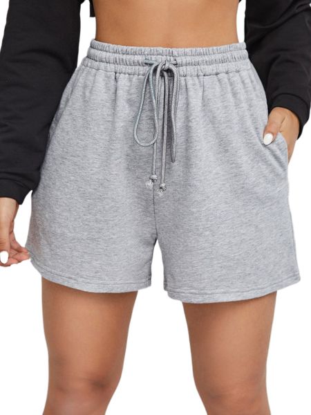 

drawstring waist solid track shorts w9gi#, White;black