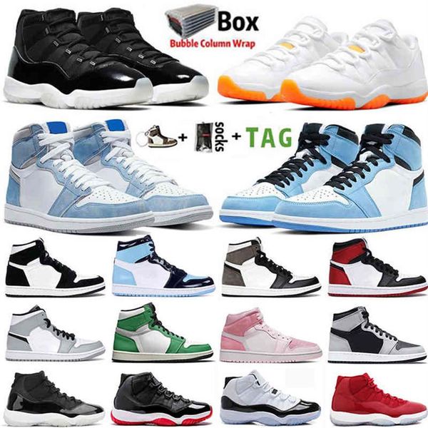 

2021 with box jumpman 1 1s mens basketball shoes hyper royal university blue obsidian unc lucky green 11 11s 25th anniversary wome225j
