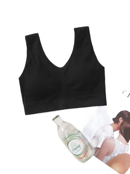 

high support solid ribbed sports bra u0rn#, Gray