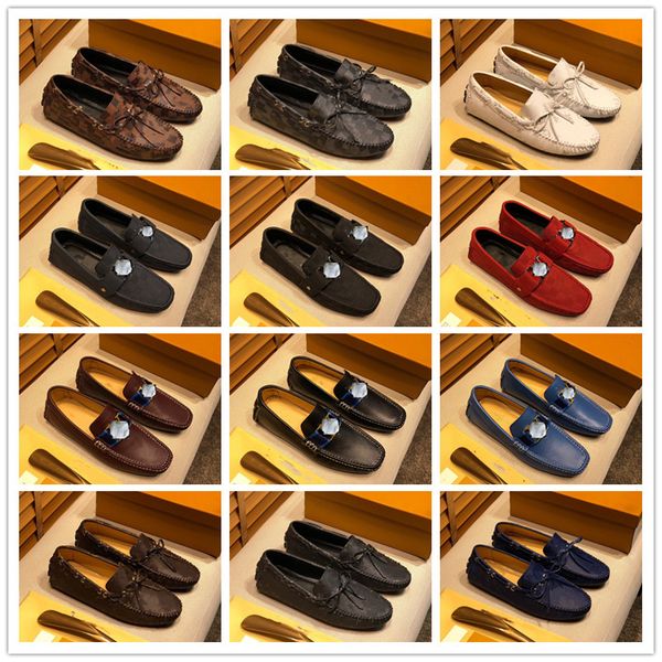 

designer l leather shoes men's casual luxury brands men loafers slip on man driving shoes outdoor male boat shoe zapatillas hombre size, Black