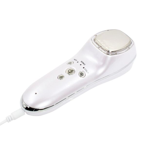 

led cold face skin care device massager hammer ultrasonic cryotherapy facial vibration red blue light ion beauty instrument