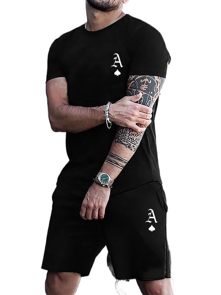 

men playing card tee & shorts q7ju#, Gray