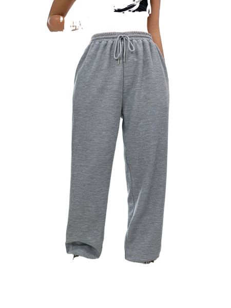 

waffle knit drawstring waist sweatpants e0wa#, Black;white