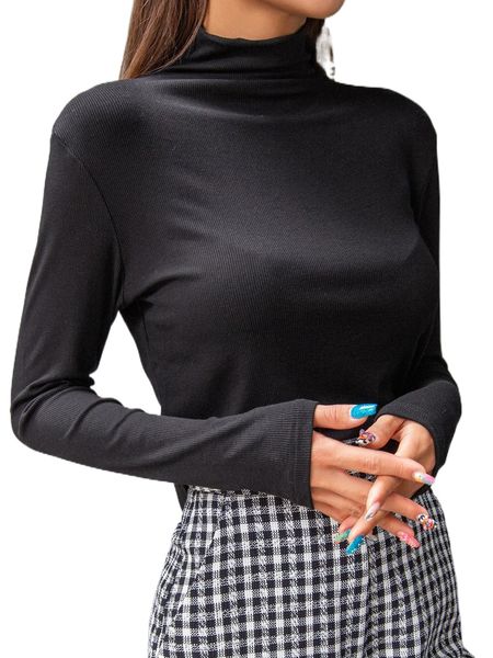 

dazy high neck drop shoulder tee s1ap#, White