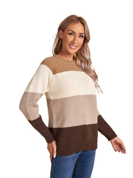 

colorblock raglan sleeve sweater 83nc#, White;black